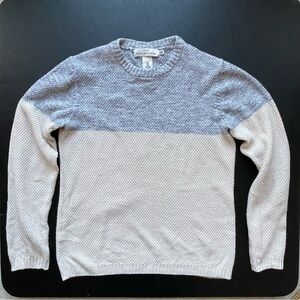 H&M L.O.G.G. Men's Gray and Cream Crewneck Sweater